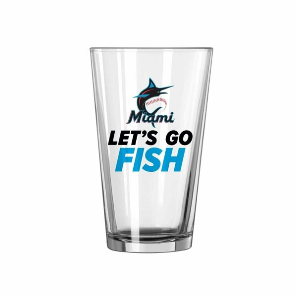 Logo Chair 16 oz Major League Baseball Miami Marlins Slogan Pint Glass 512-G16P-X10